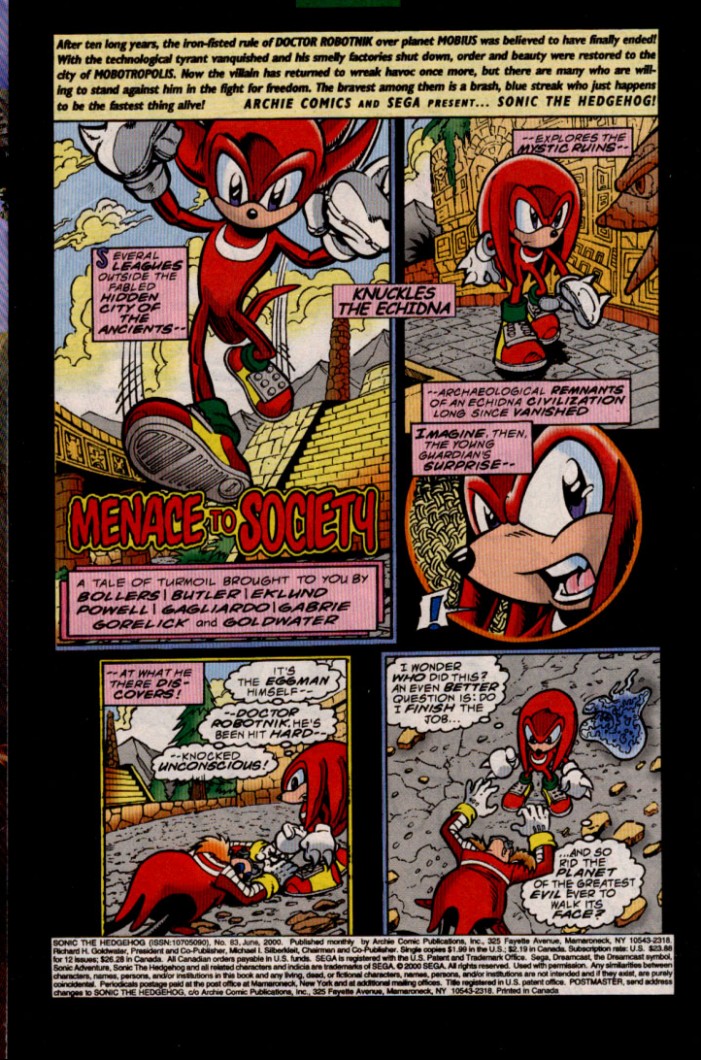Sonic - Archie Adventure Series June 2000 Page 1